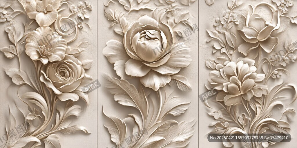 立體花卉浮雕藝術(shù)作品