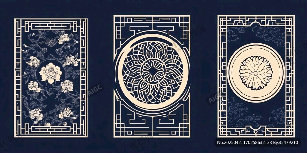 中式古典花紋裝飾圖案集