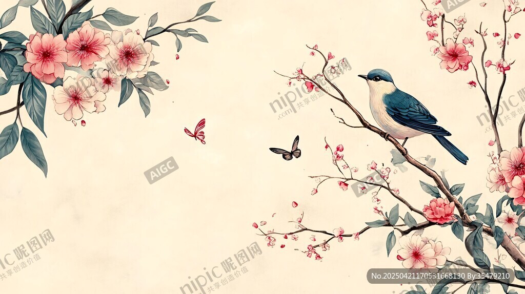 花鳥繪景 春意悠然