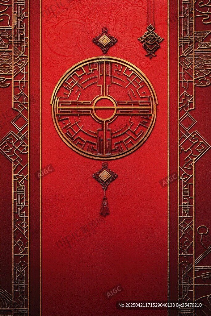 中式紅金傳統(tǒng)裝飾圖案