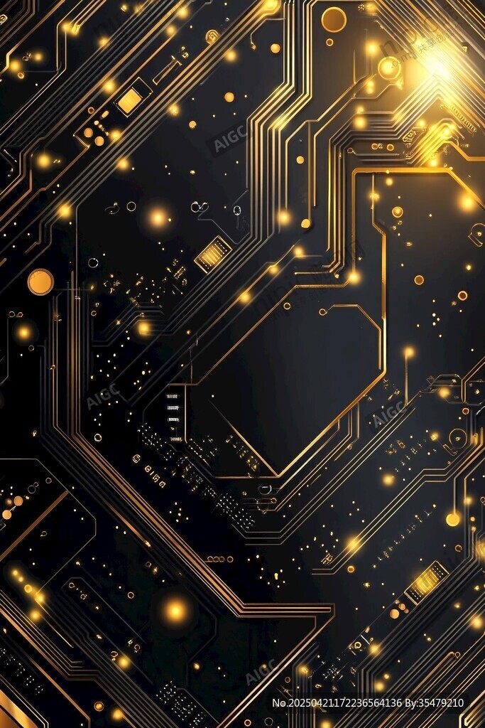 黑金科技風(fēng)電路板背景圖