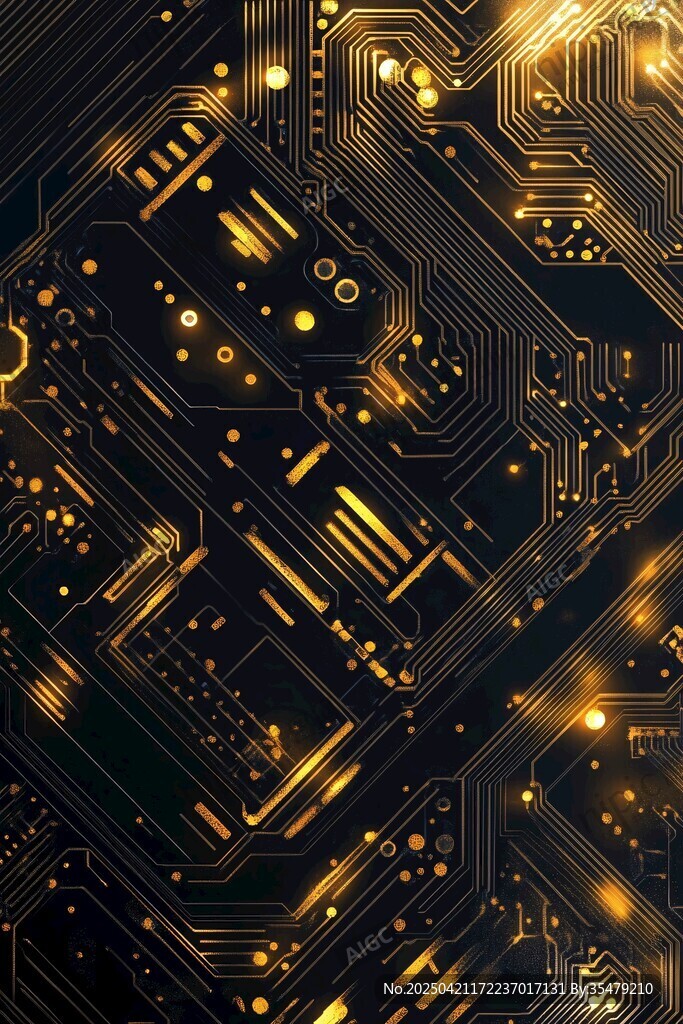 黑金電路板科技風背景圖