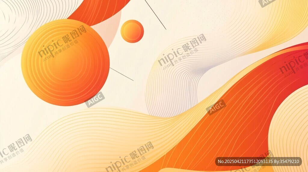 橙色幾何線條抽象背景圖