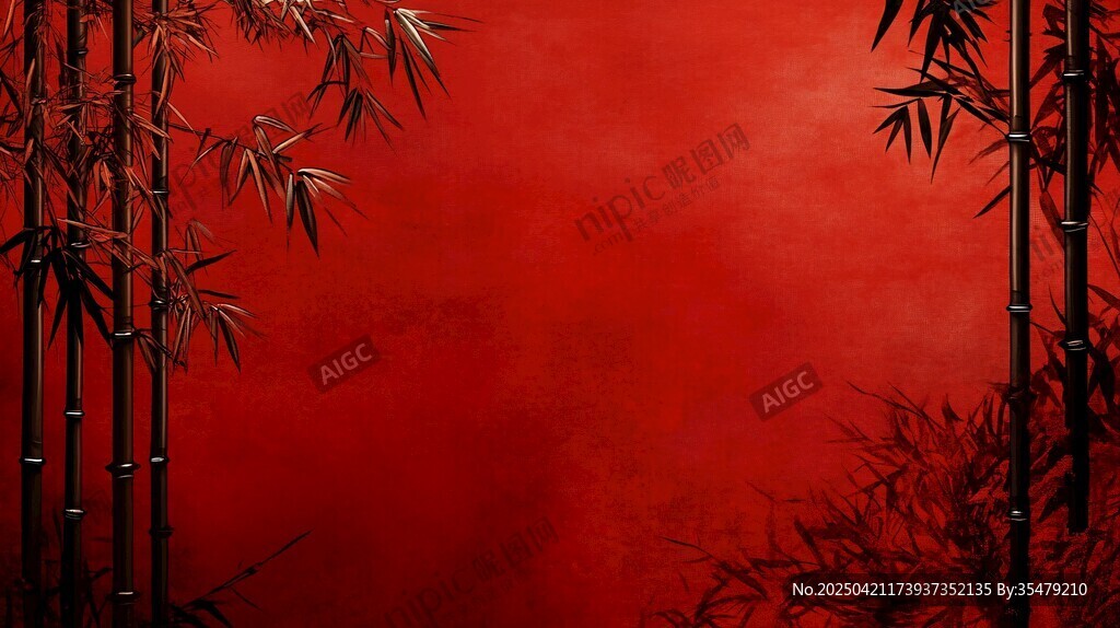 紅墻墨竹 中式雅致景致