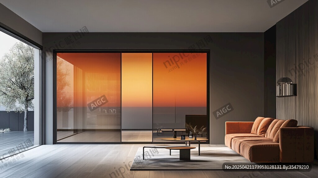 現(xiàn)代客廳 夕陽美景入窗