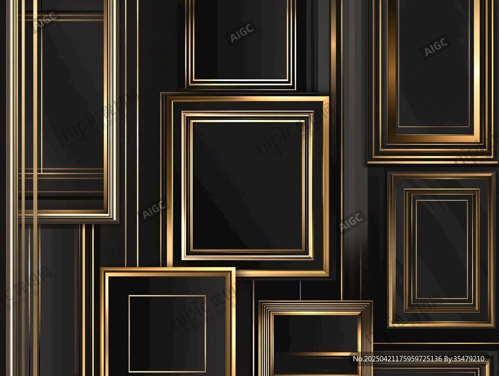 黑金框架裝飾背景圖