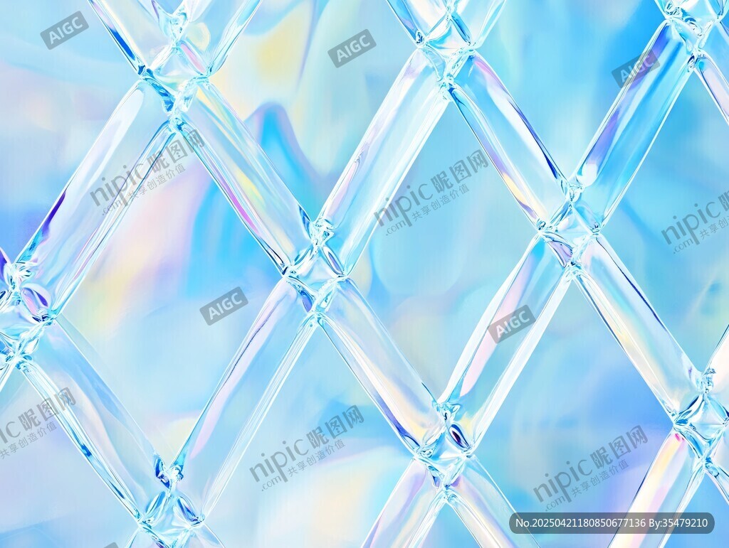 夢幻藍透明菱格紋理圖案