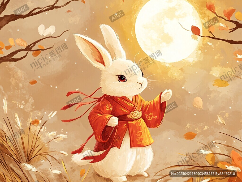 玉兔望月賀中秋