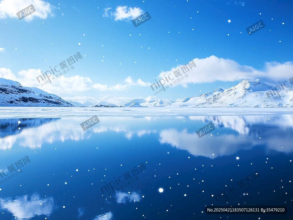 冰雪湖景 純凈夢幻之境