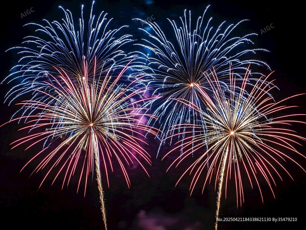 絢麗煙花綻放夜空