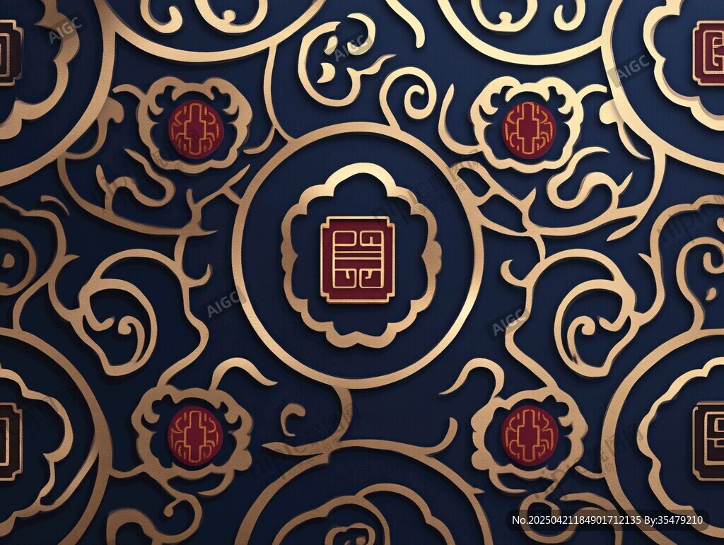 中式傳統吉祥花紋圖案