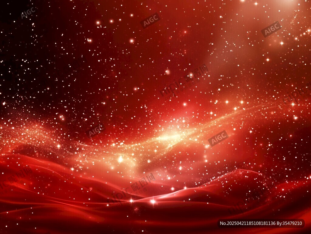 紅色夢幻星空動感背景圖