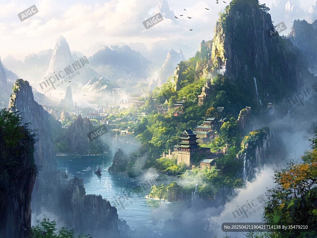 夢幻山水間的中式仙境