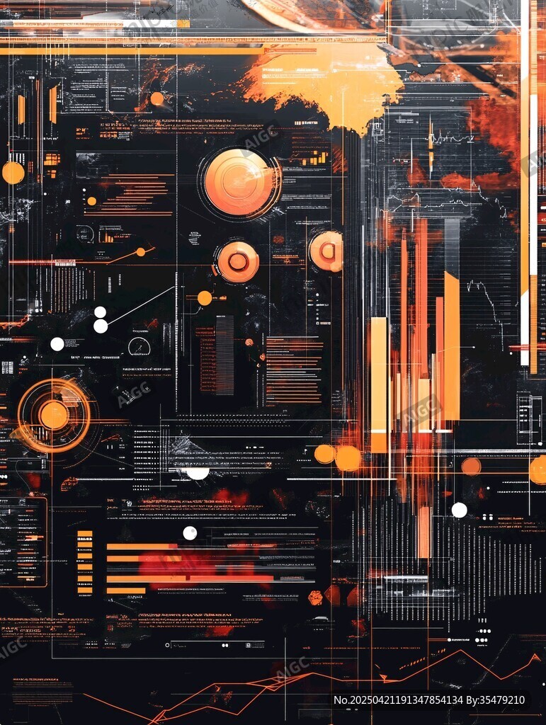 科技風抽象數據視覺畫面