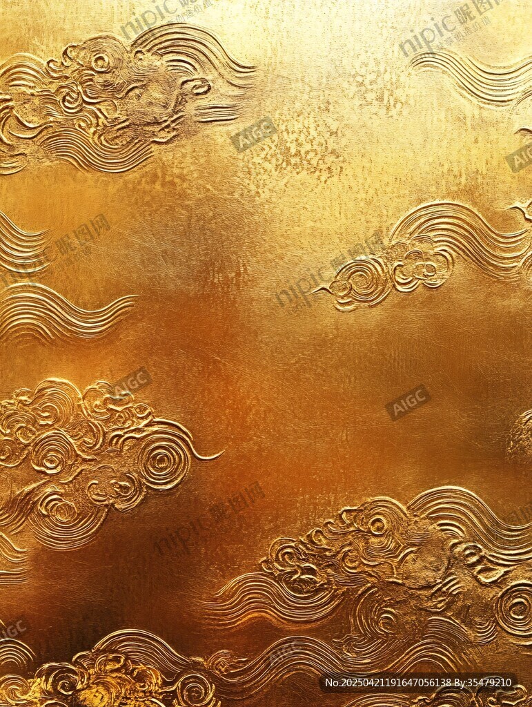 金色云紋背景紋理圖案
