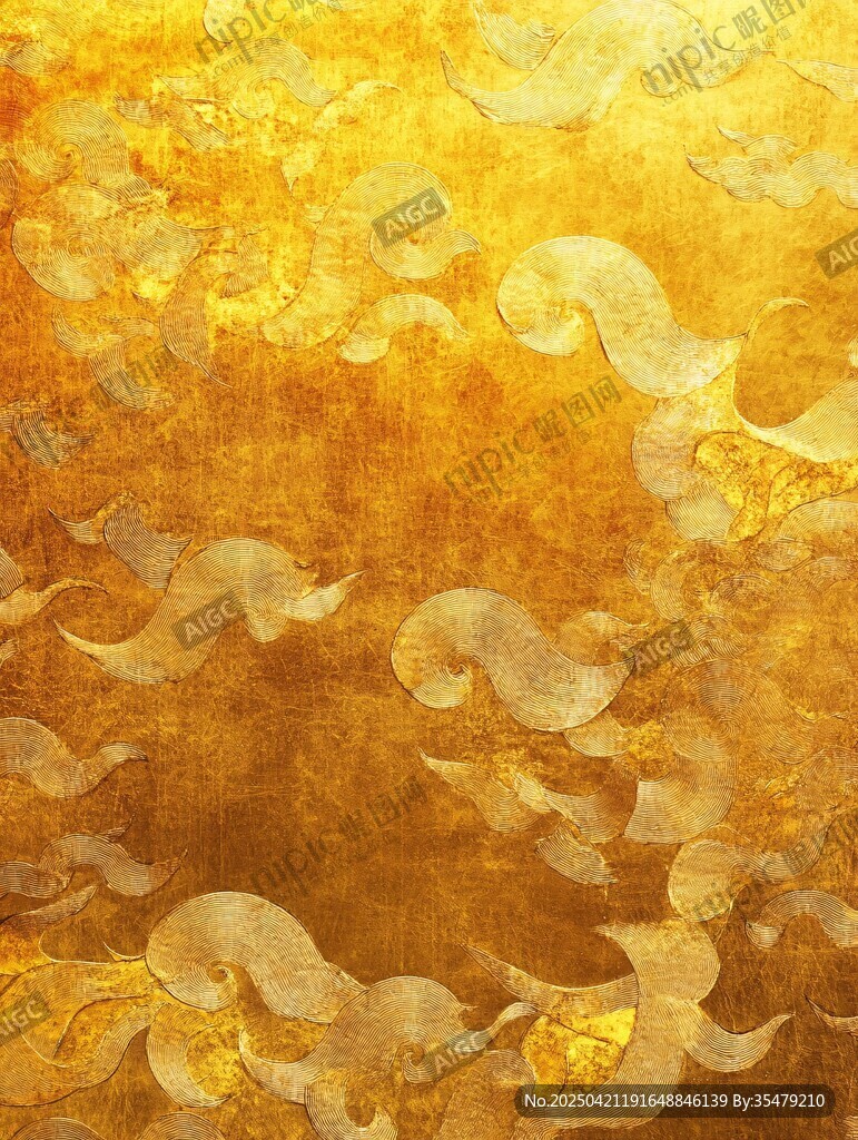 金色云紋抽象紋理背景圖