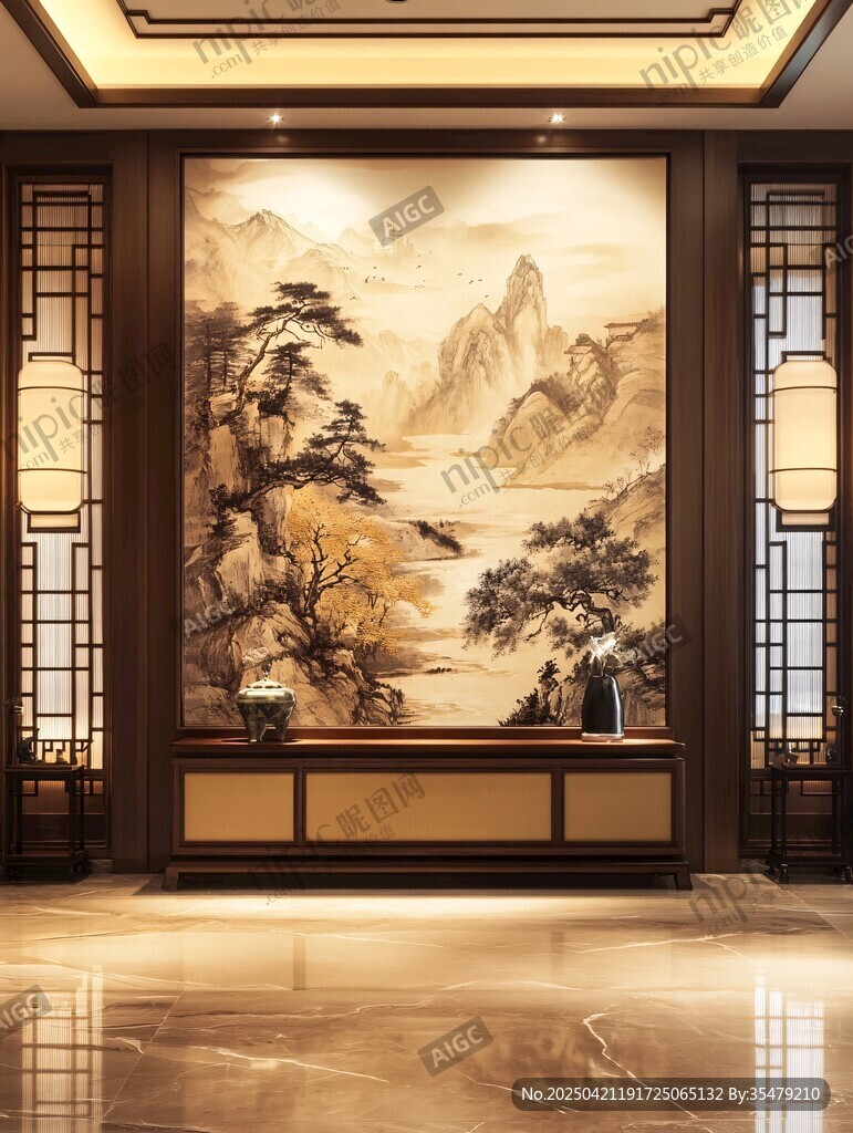 中式山水玄關(guān) 典雅大氣