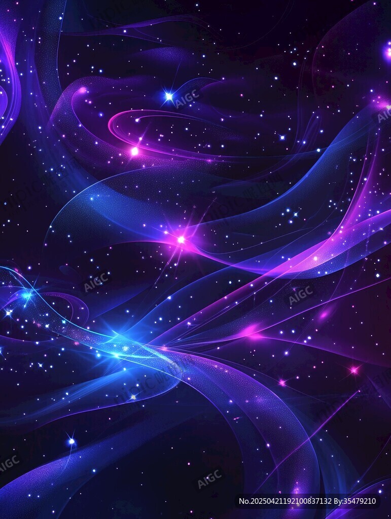 夢(mèng)幻星空炫彩線條背景圖