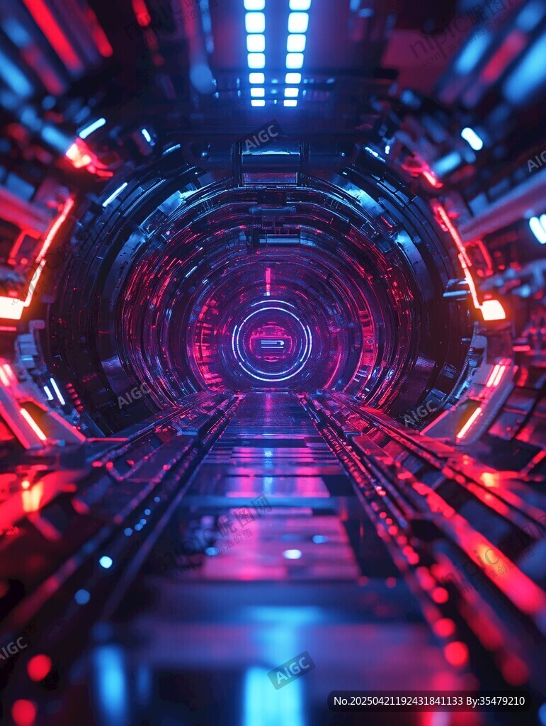 未來(lái)科技感的科幻隧道