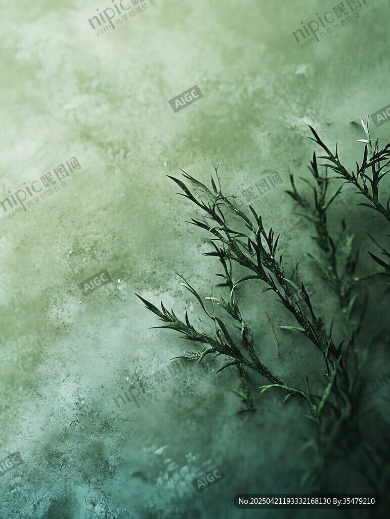 夢幻綠植背景紋理畫面