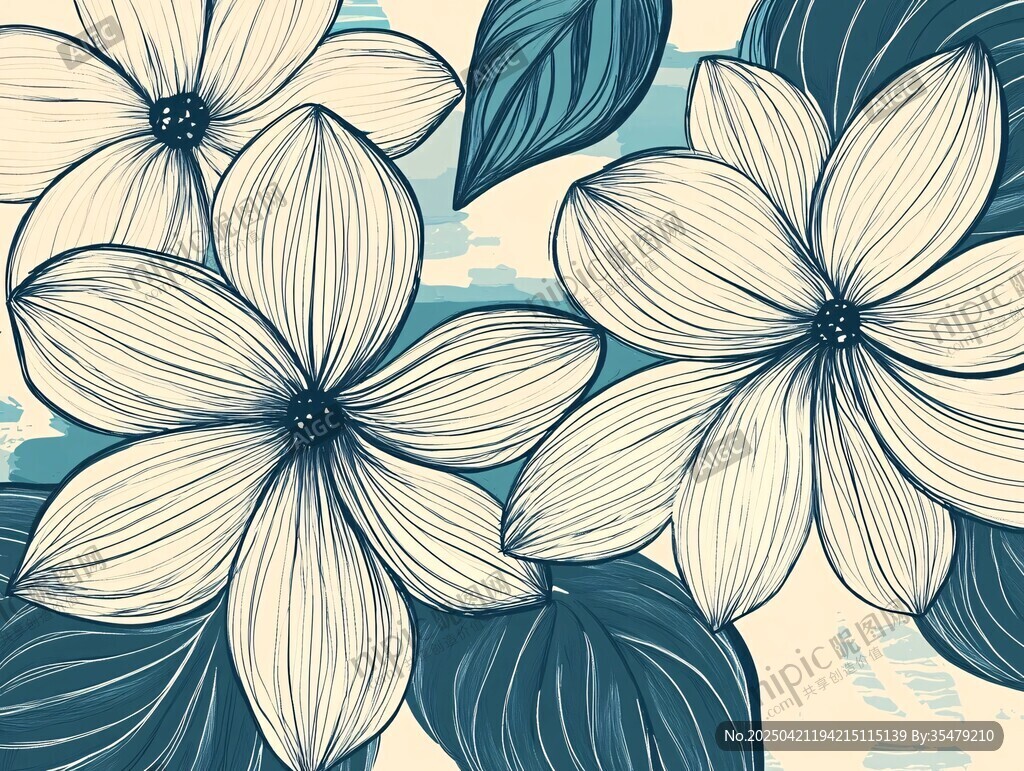 手繪花卉圖案背景設計