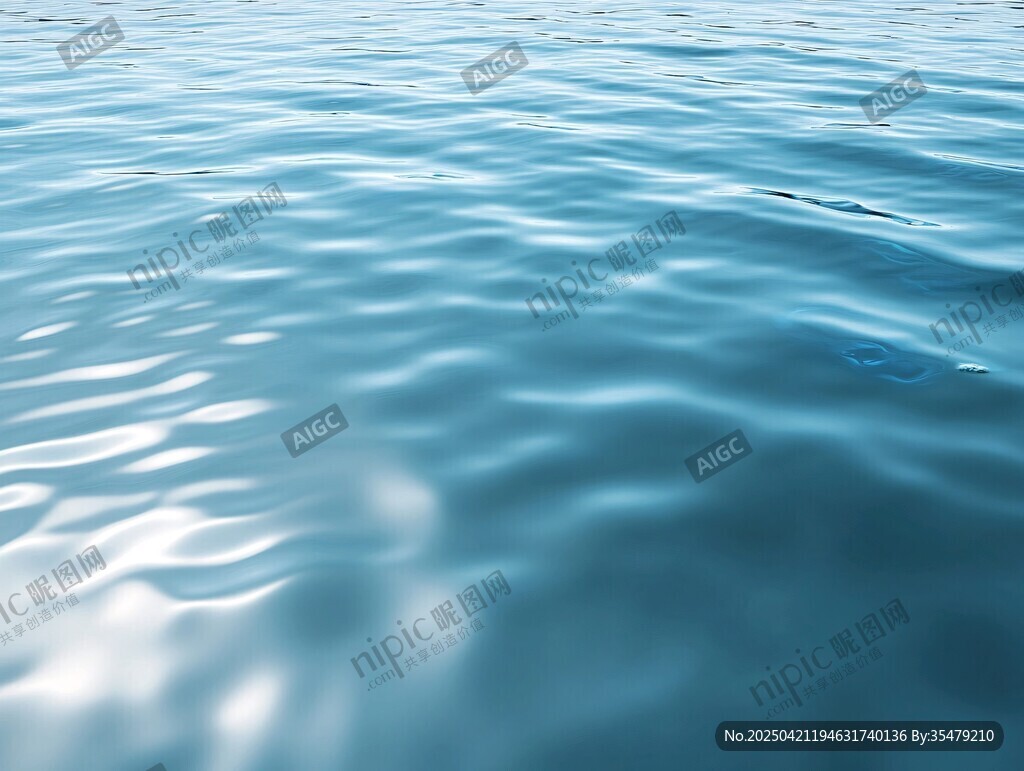 波光粼粼的藍色水面