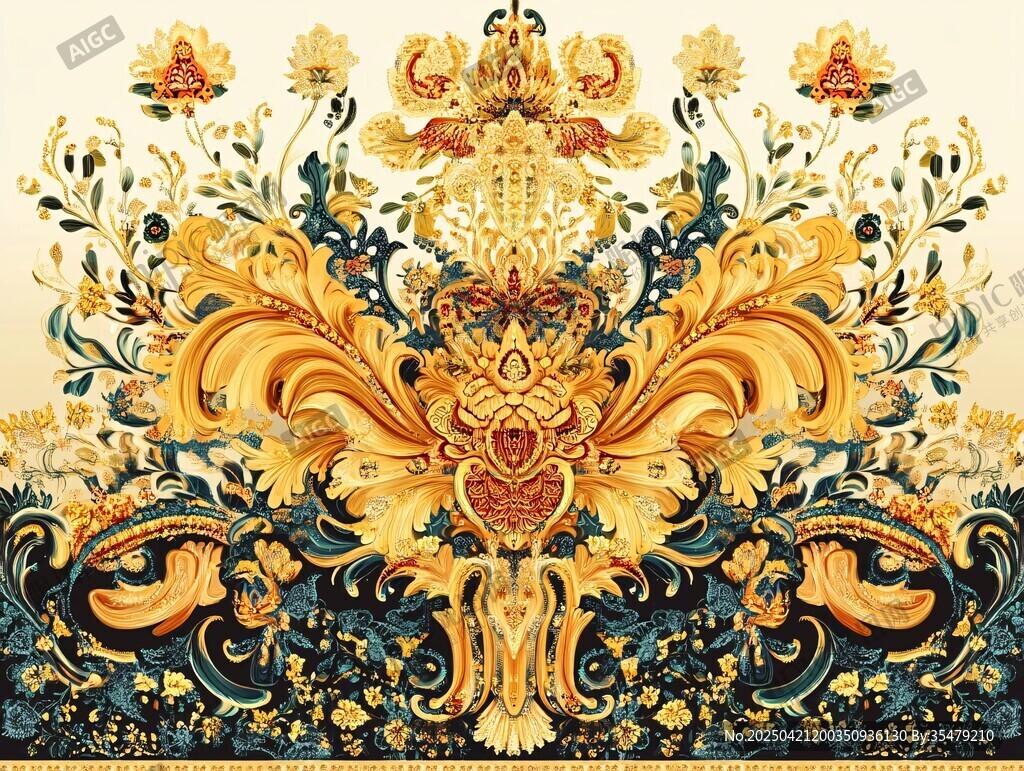 巴洛克風格花卉裝飾圖案
