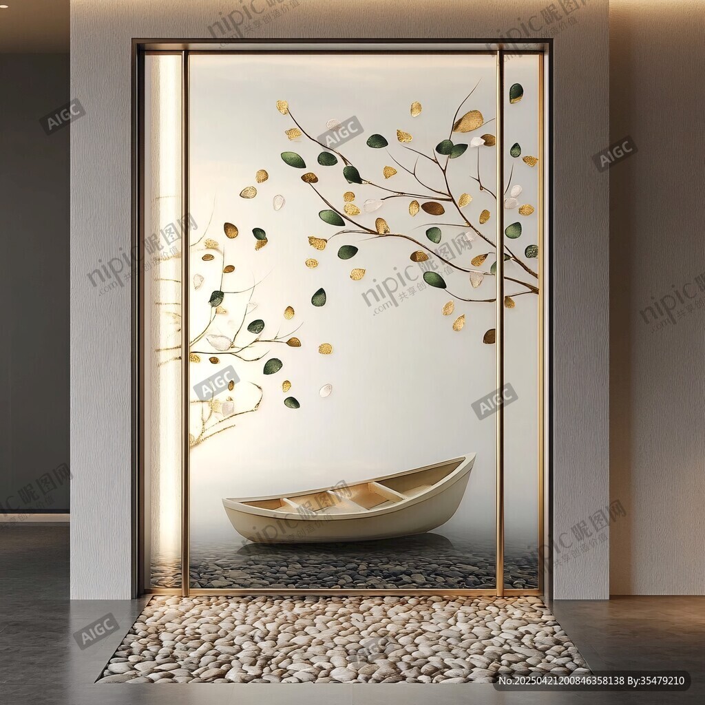 中式藝術(shù)玻璃屏風(fēng)玄關(guān)裝飾