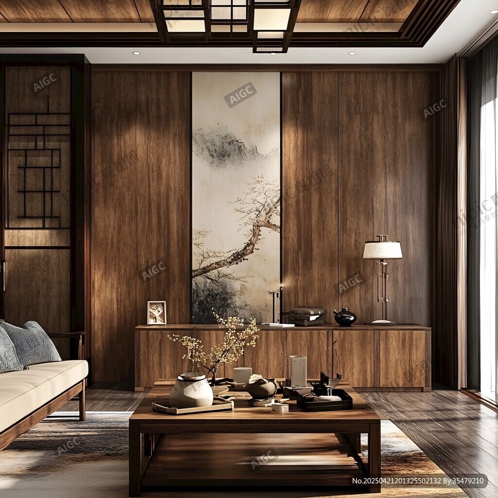中式雅致客廳室內(nèi)空間展示