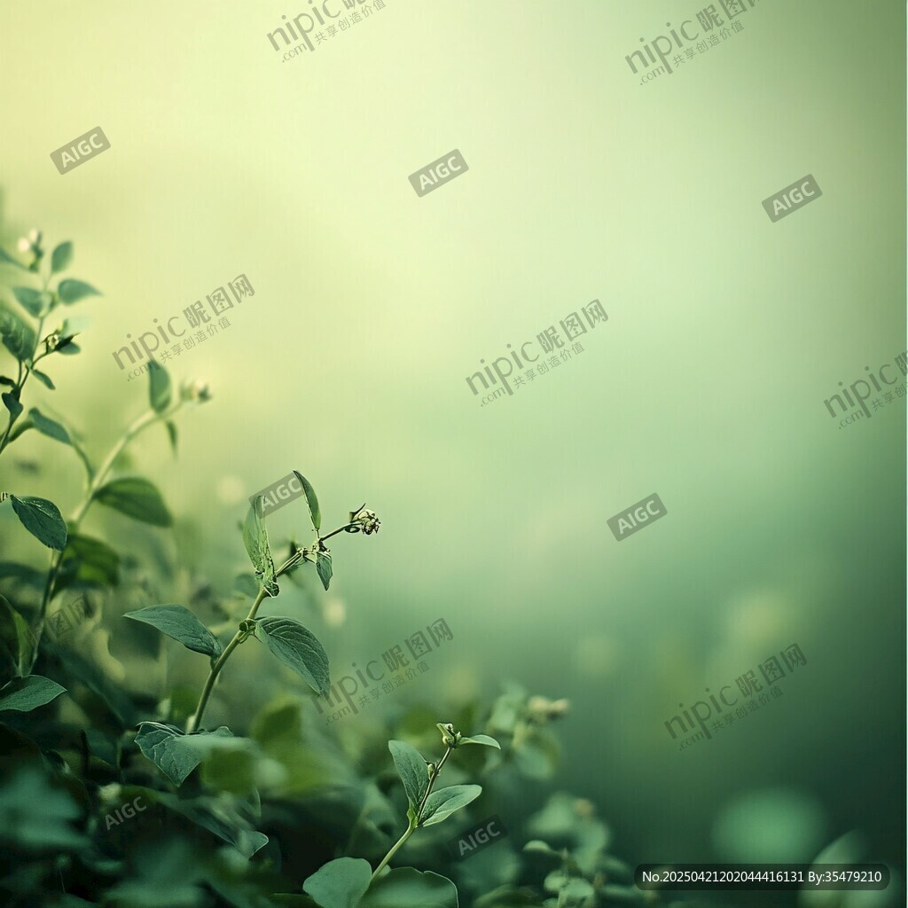 清新綠植 朦朧光影之美