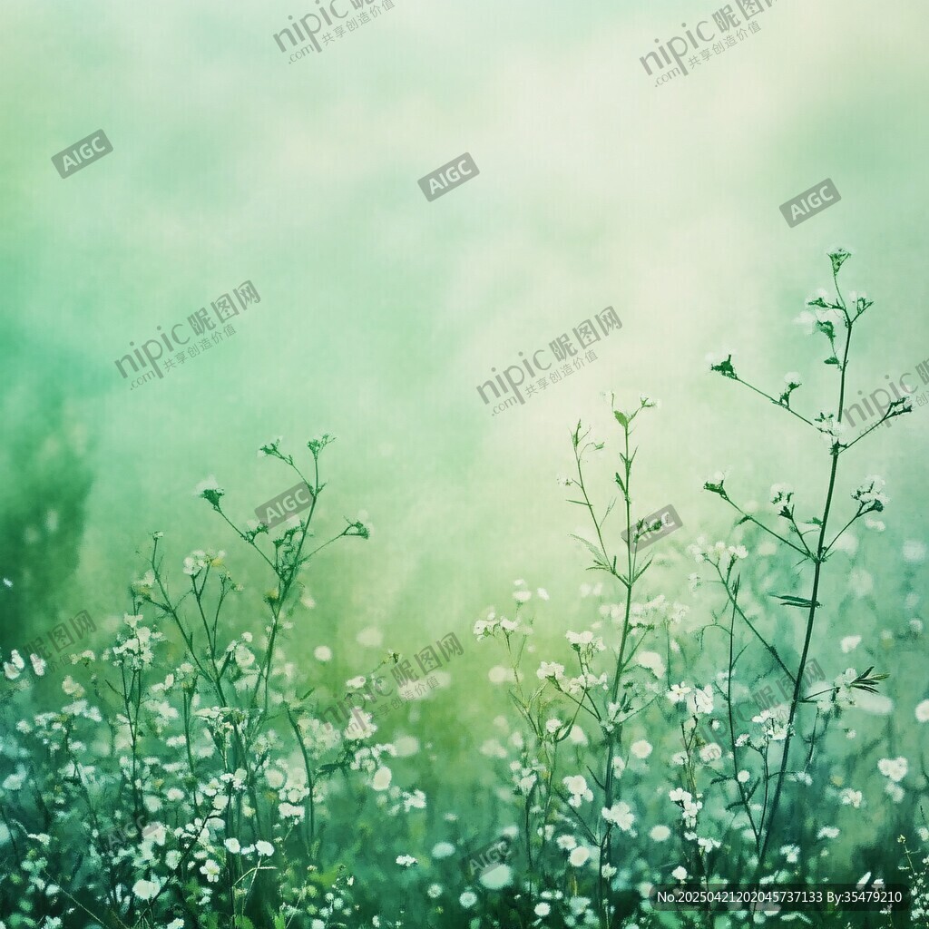 春日綠野中的細碎小花