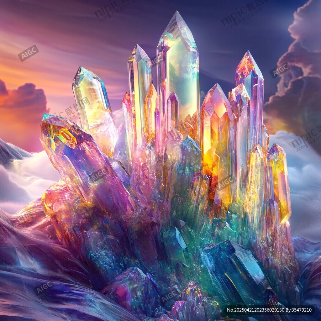 夢幻絢麗的多彩水晶景觀