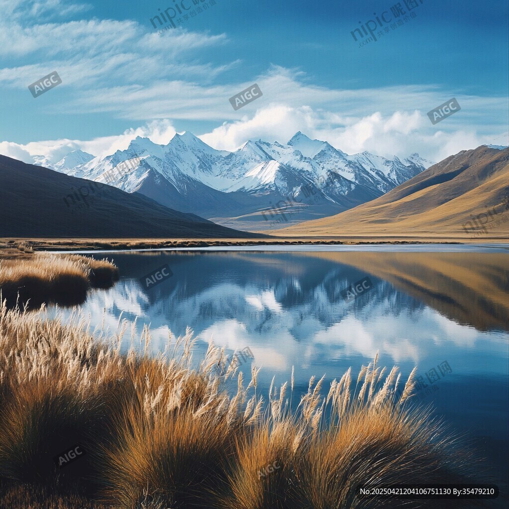 雪山湖畔美景
