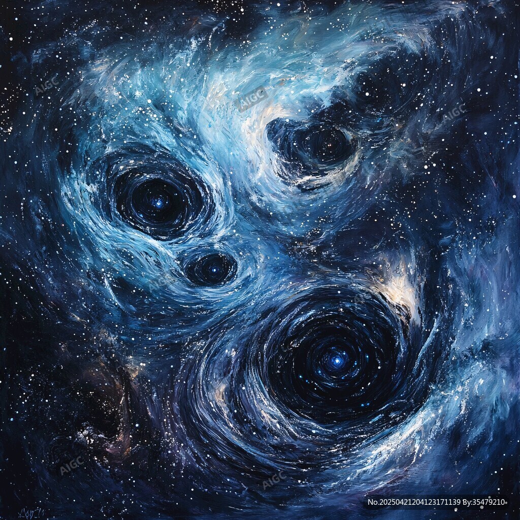 夢幻藍色宇宙漩渦景象