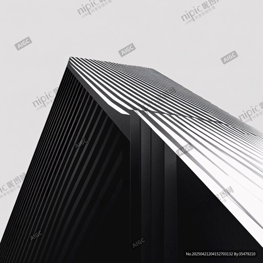 黑白極簡(jiǎn)風(fēng)摩天大樓一角