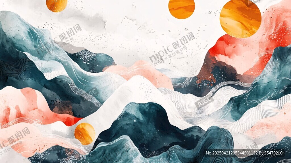 水墨山水間的奇幻日出景象