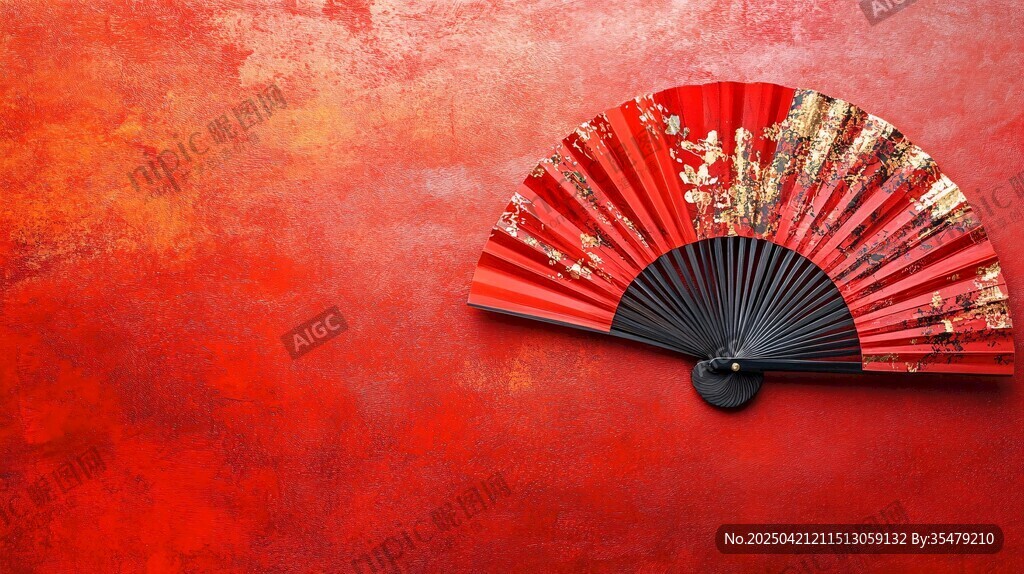 紅扇映紅墻 古典雅致風