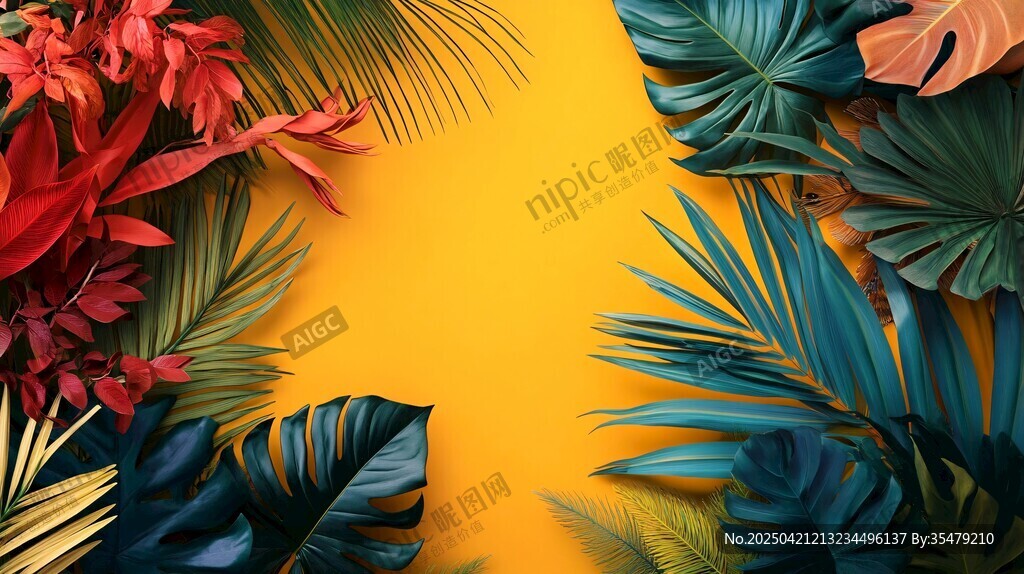 熱帶風情植物背景畫面