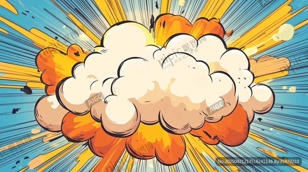 爆炸漫畫風(fēng)云朵特效畫面