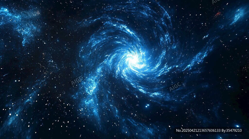 夢幻藍色星系漩渦星空