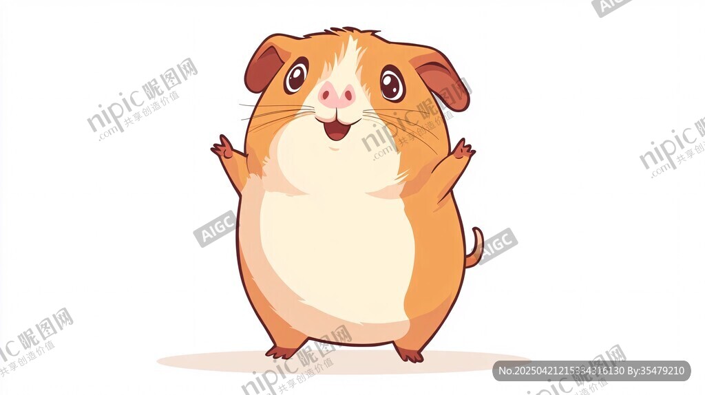 可愛豚鼠開心站立