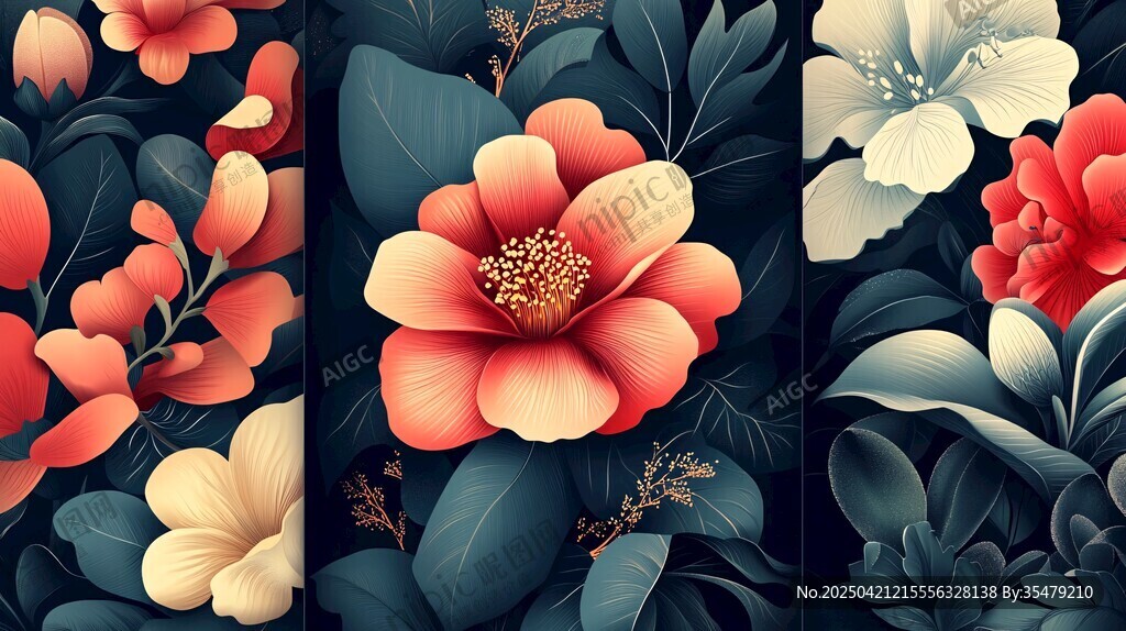 絢麗花卉插畫 展現(xiàn)自然之美