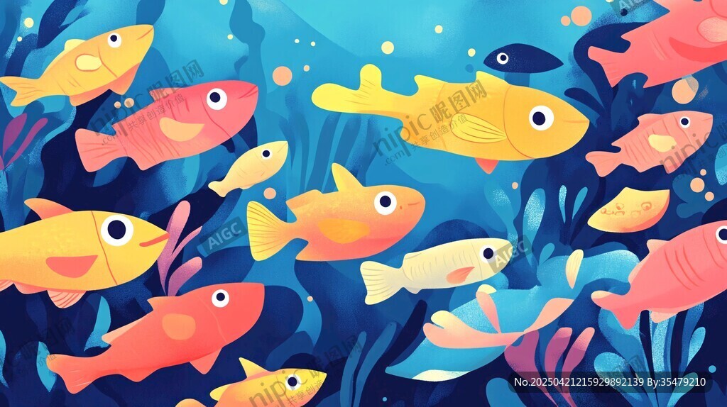 海底多彩魚群的夢幻世界