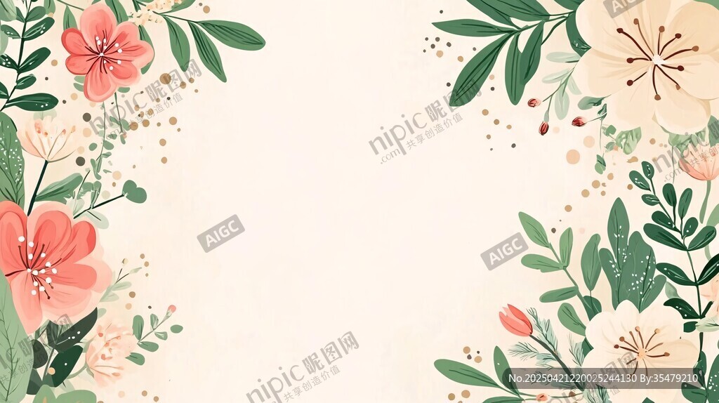 花卉邊框背景圖