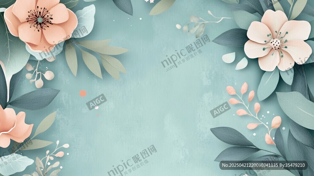 清新花卉邊框背景圖
