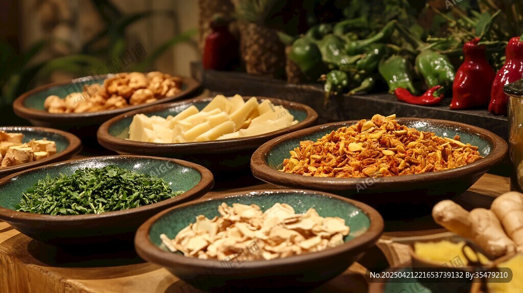 豐富多樣的中式食材陳列