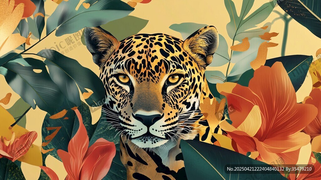 叢林花豹插畫