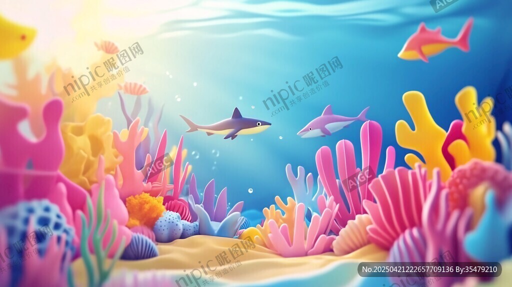 夢幻海底世界 多彩珊瑚與魚