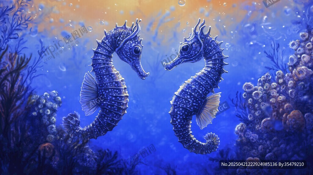 海底雙海馬的夢(mèng)幻邂逅