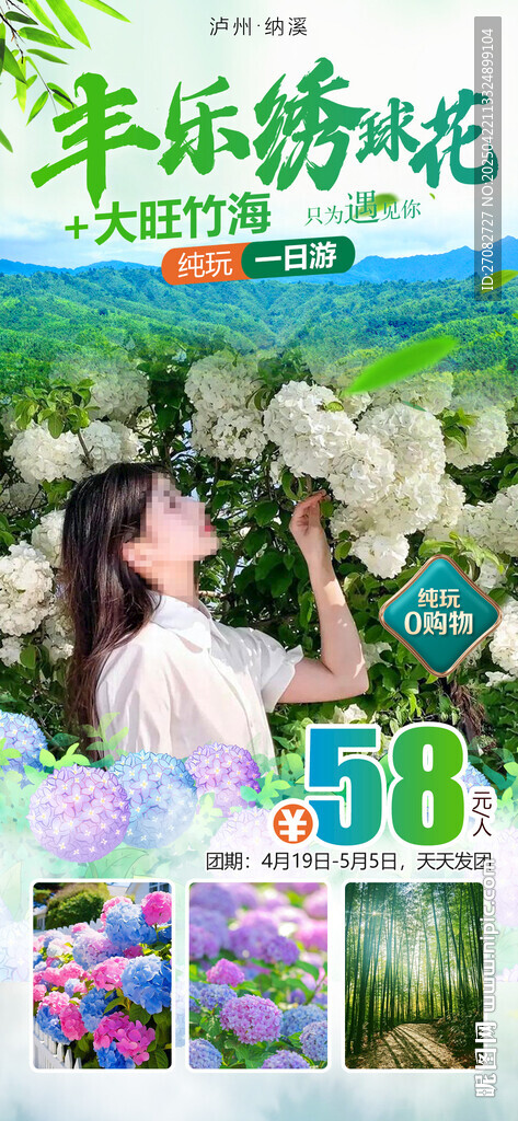 豐樂繡球花大旺竹海旅游海報